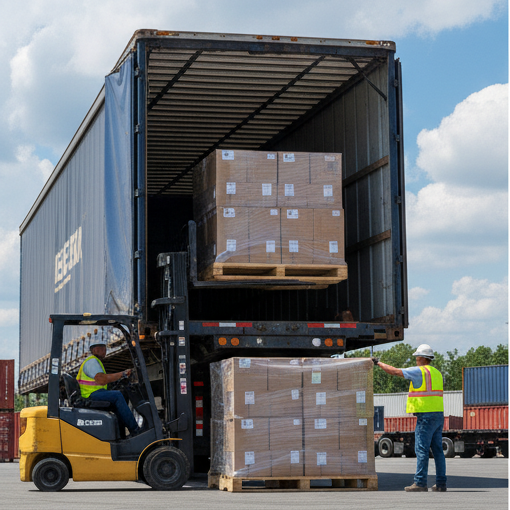 Transloading in Houston containers cross-docking facility